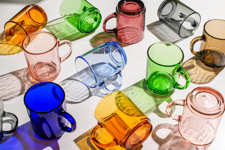 Tasse verre trempé couleurs compagnie française duralex café