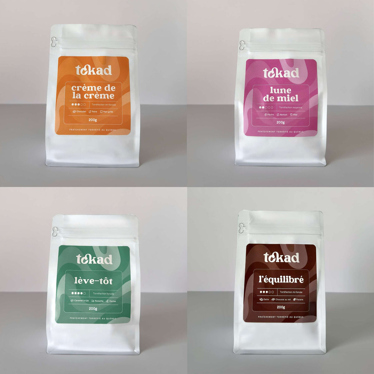 Coffret découverte ensemble café caféine 4 x 200g mélange café qualité