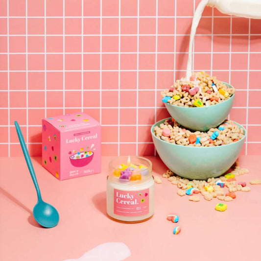 chandelle bougie lucky cereal cire soya naturelle 190g guimauve Moonday