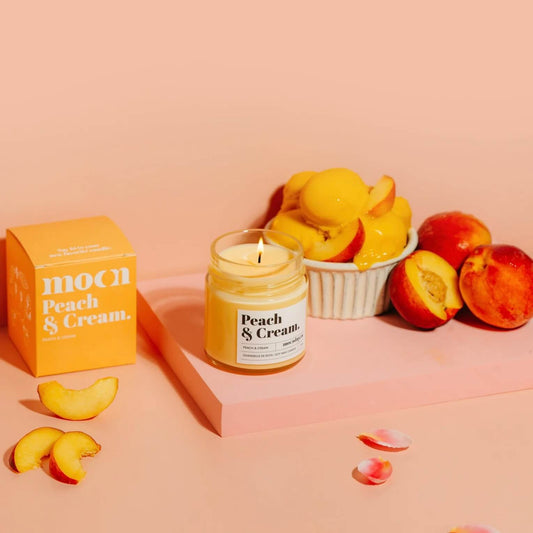 chandelle bougie cire soya naturelle pêche crème Moonday 190g