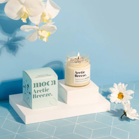 Chandelle bougie cire soya naturelle arctic breeze Moonday odeur fraîche