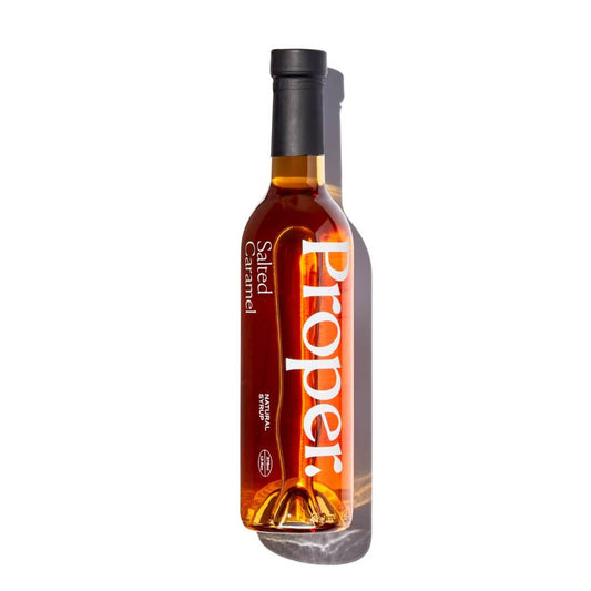 Proper sirop cafe caramel salé 375ml naturel sucre canne vegan bouteille