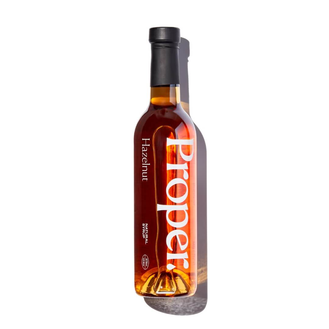 Proper sirop café noisette 375ml naturel sucre canne vegan bouteille
