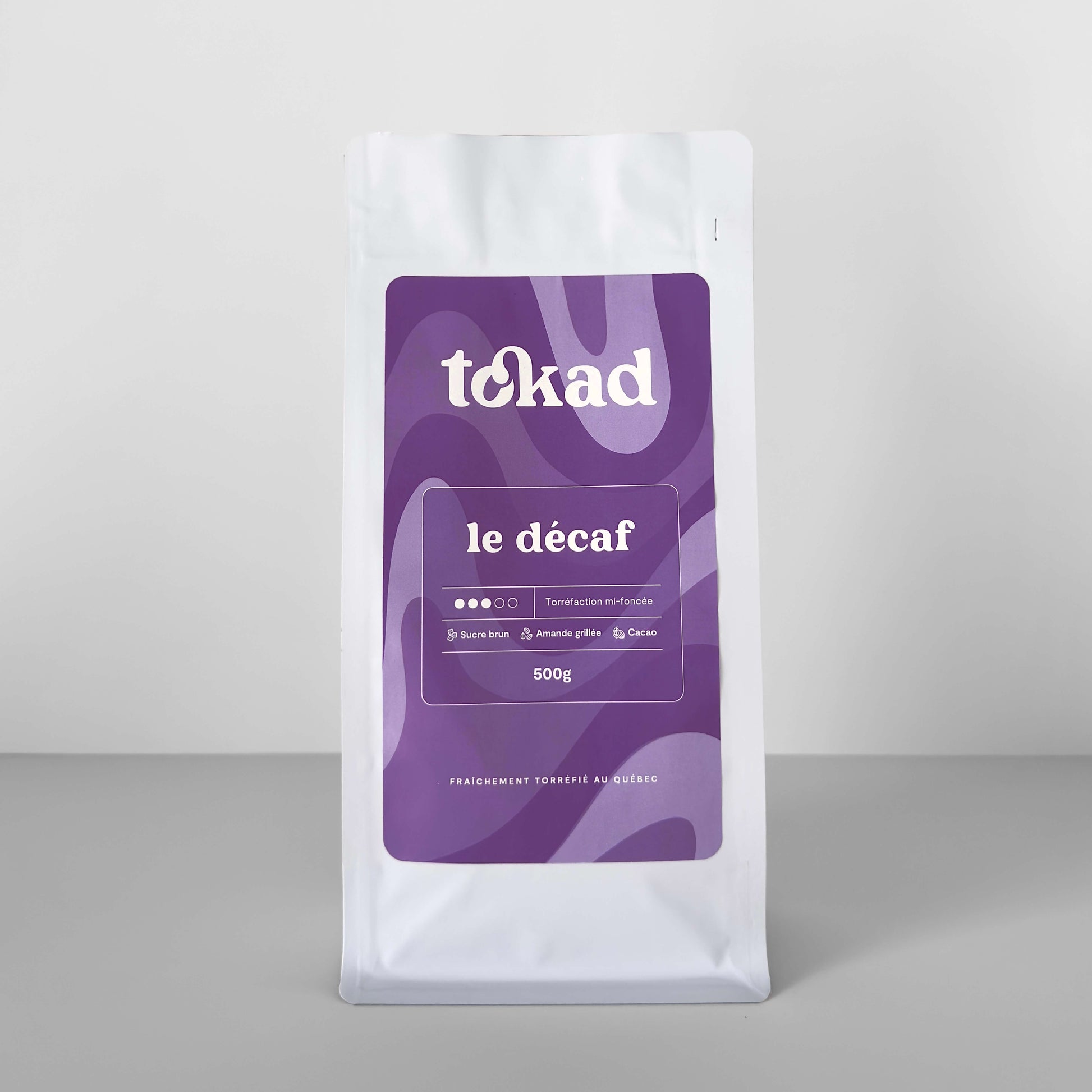 sac café le décaf 500g torréfaction foncée  tokad compagnie québécoise