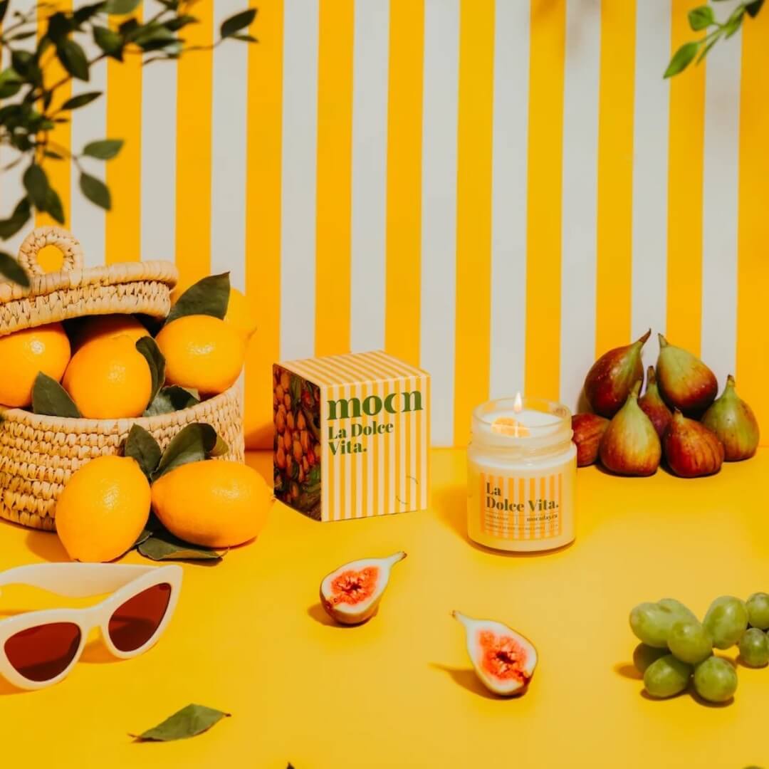 Chandelle bougie soya la dolce vita moonday citron figue naturel