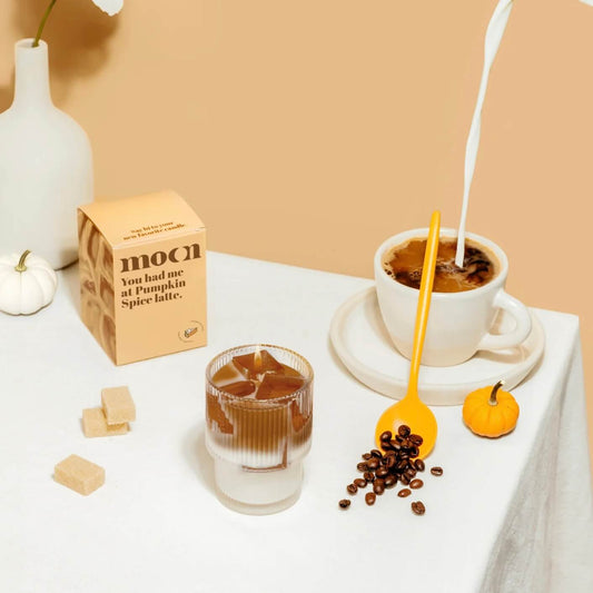 Chandelle bougie pumpkin spice latte citrouille épicée cire soya moonday