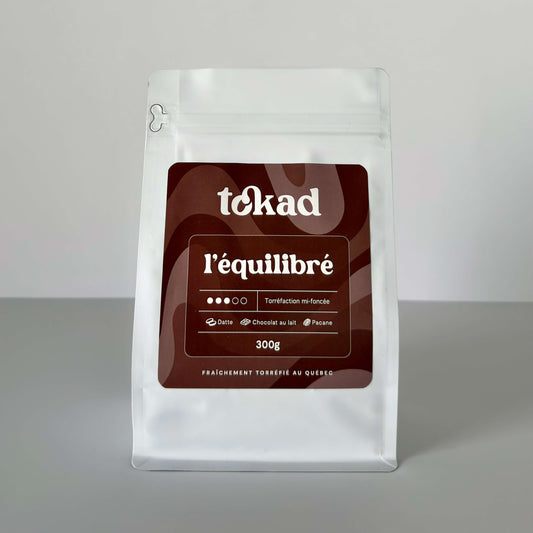 sac café tokad grains l'équilibré compagnie québécoise torréfaction mi-foncée 300g