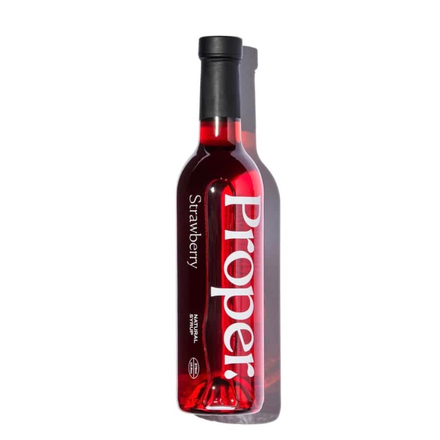 Sirop café fraise proper végane sucre de canne naturel sans gluten 375ml